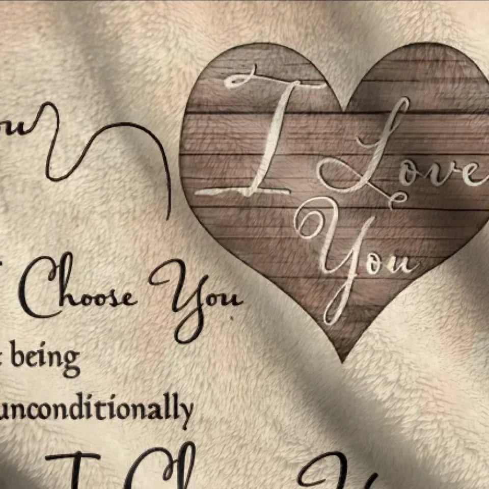 Personalized Couple Fleece Throw Blanket & Quilt - Gift Idea For Couple/Husband Wife/Camping Lover - I Choose You