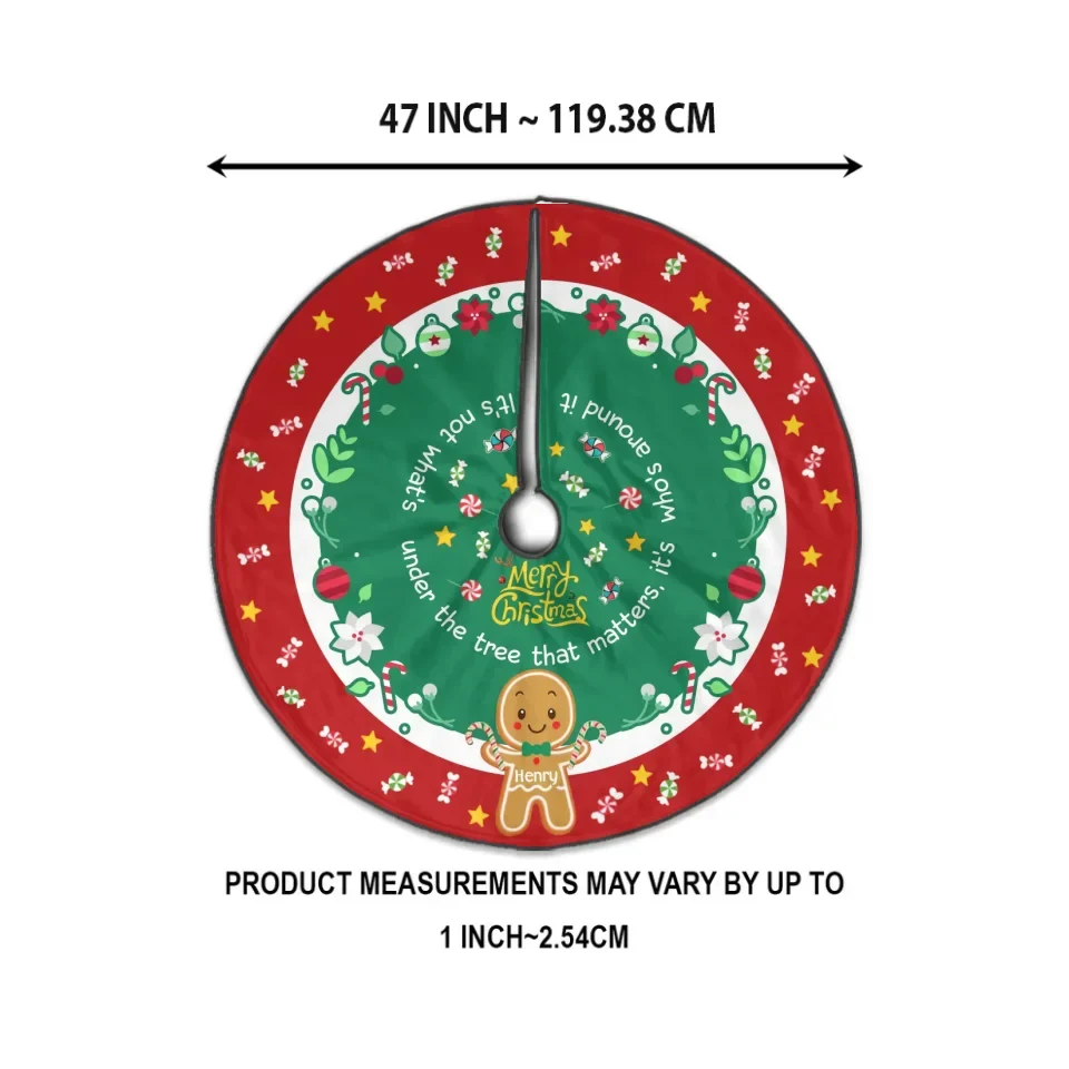 Personalized Gingerbread Christmas Tree Skirt - Gift Idea For Family - Up to 12 Member