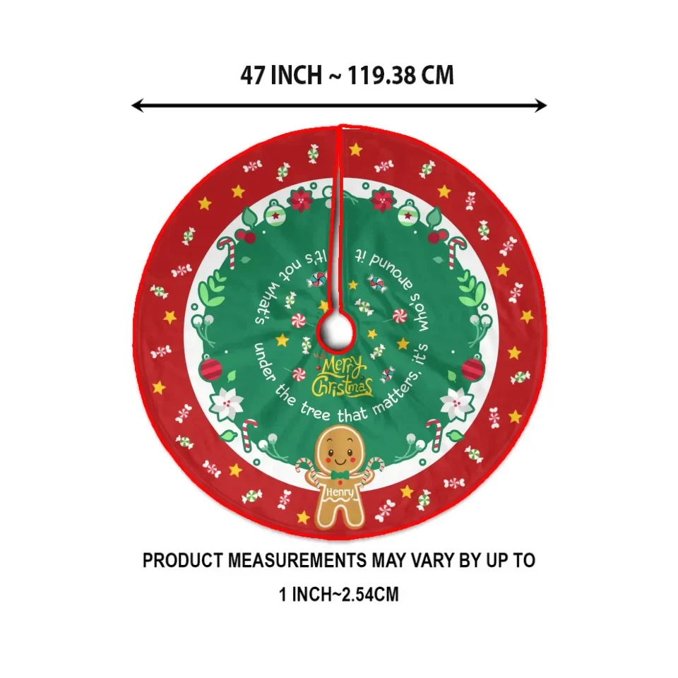 Personalized Gingerbread Christmas Tree Skirt - Gift Idea For Family - Up to 12 Member
