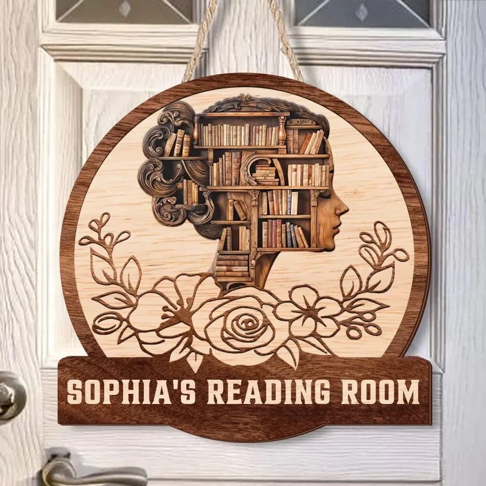 Personalized Reading Room Wooden Sign - Gift Idea Book Lover