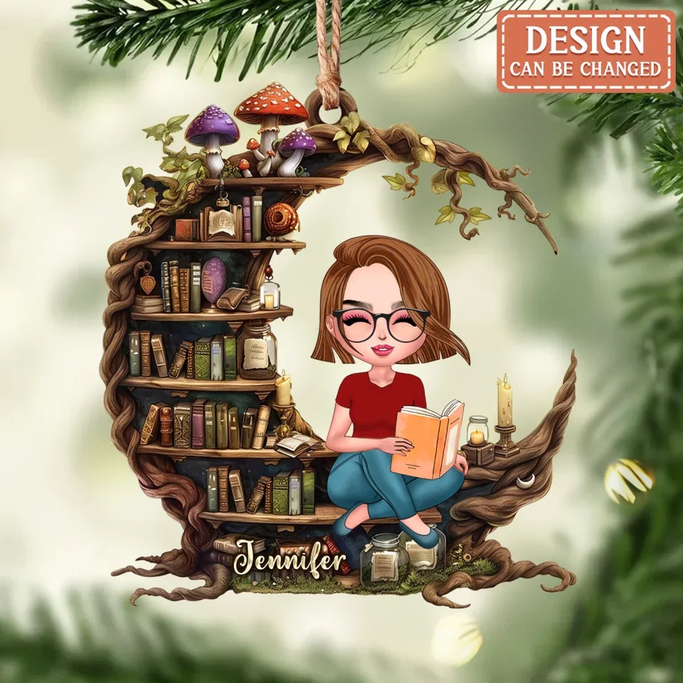 Personalized Reading Wooden Art/Ornament - Gift Idea For Reading Lover - Just A Girl Who Loves Books