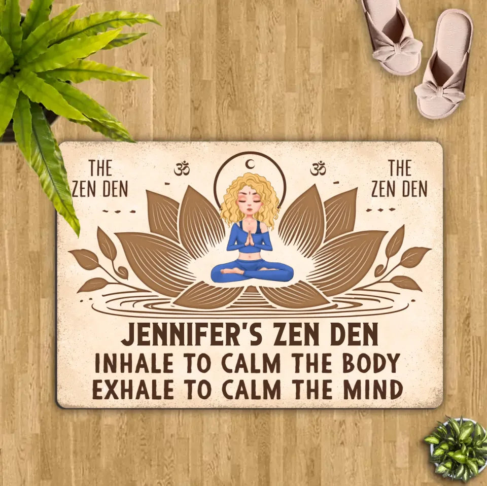 Personalized Yoga Doormat - The Zen Den - Gift Idea For Yoga Lover/Friend