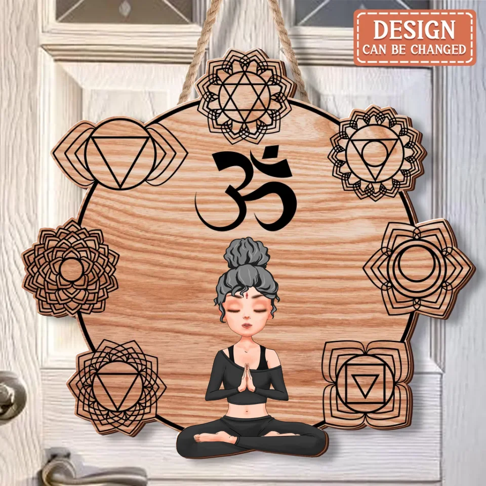 Personalized Breath Yoga Decor Wooden Sign - Gift Idea Yoga Lover