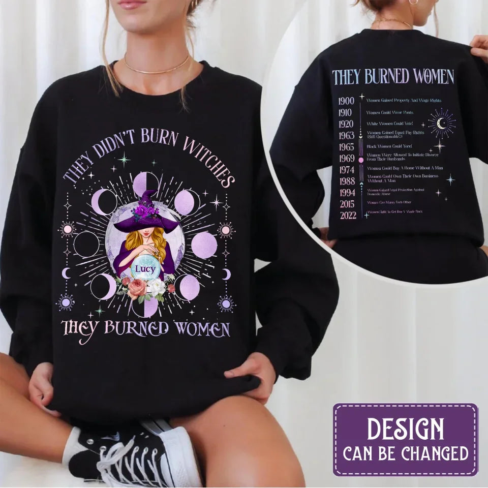 Personalized Witch AOP Sweater - Gift Idea For Witch/Girls - They Didn't Burn Witches They Burned Women
