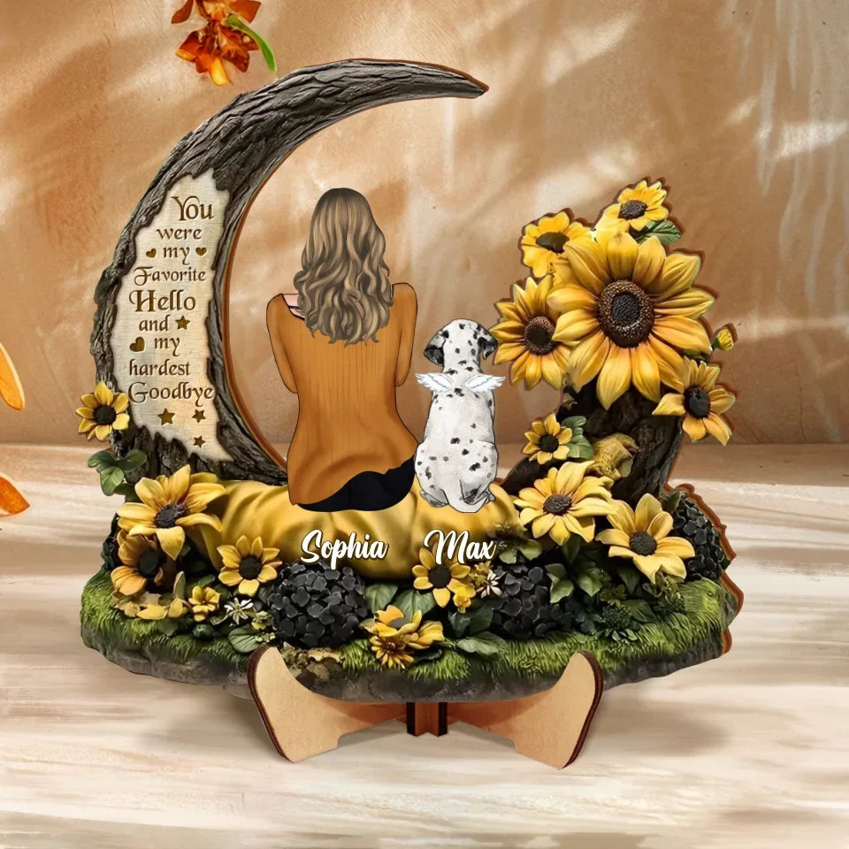 Personalized Memorial Sunflower Wooden Art - Memorial Gift Idea For Pet Lover - I Loved You Your Whole Life