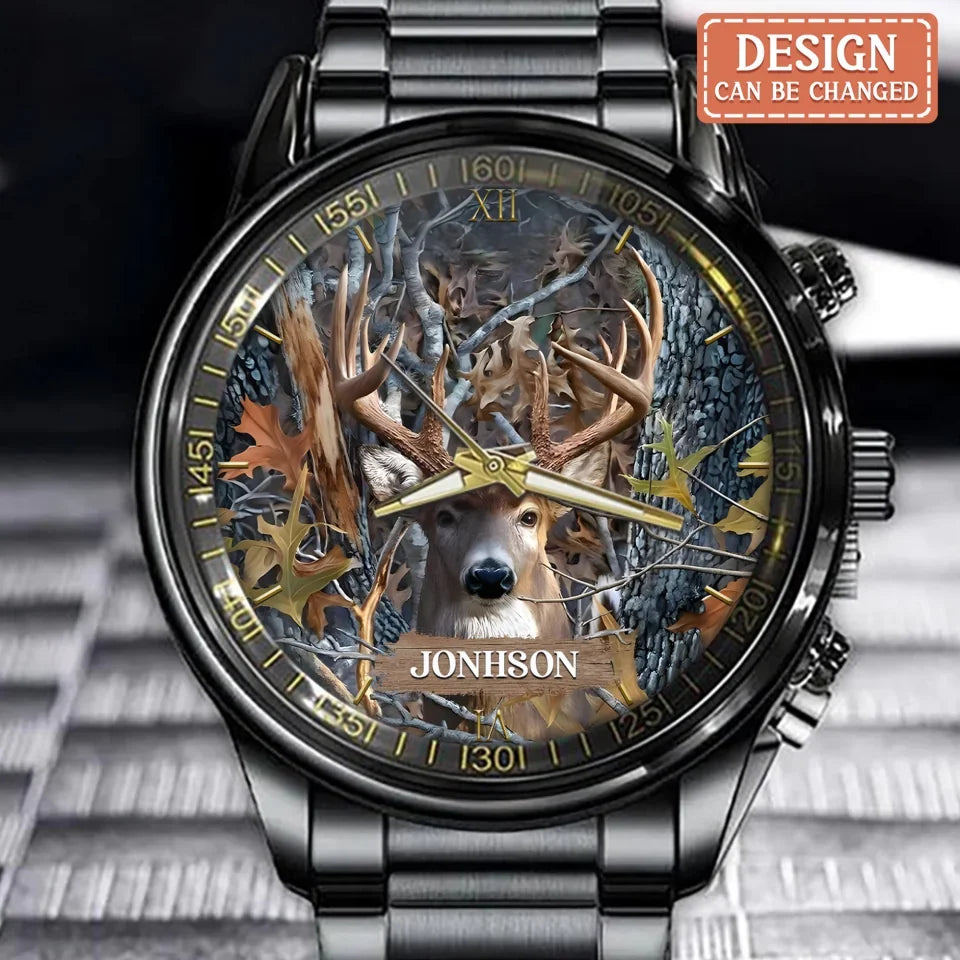Personalized Deer Watch - Christmas Gift Idea For Hunting Lover/Dad