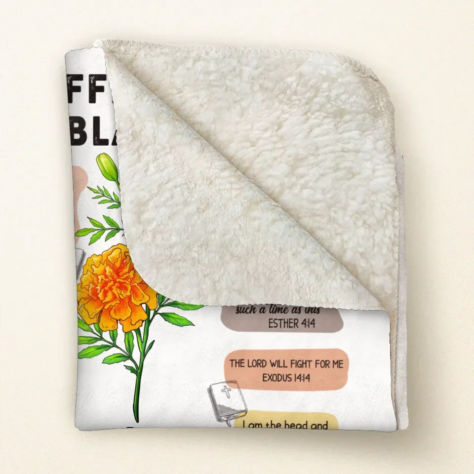 Personalized Birth Month Flower Christian Bible Verse Affirmations Pillow Cover/Quilt/Fleece Throw Blanket - Christian Girl's Affirmation Gift