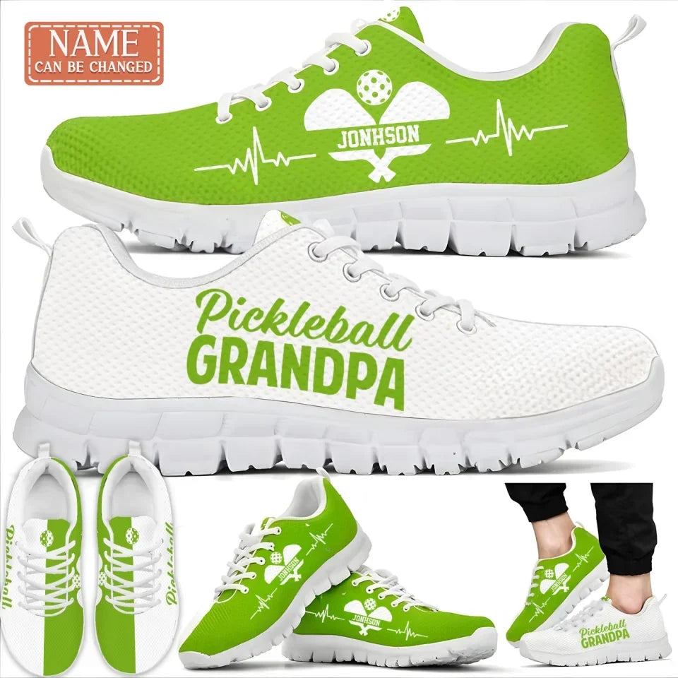 Personalized Pickle Ball Grandpa Sneakers - Gift Idea For Grandpa/Pickle Ball Lover