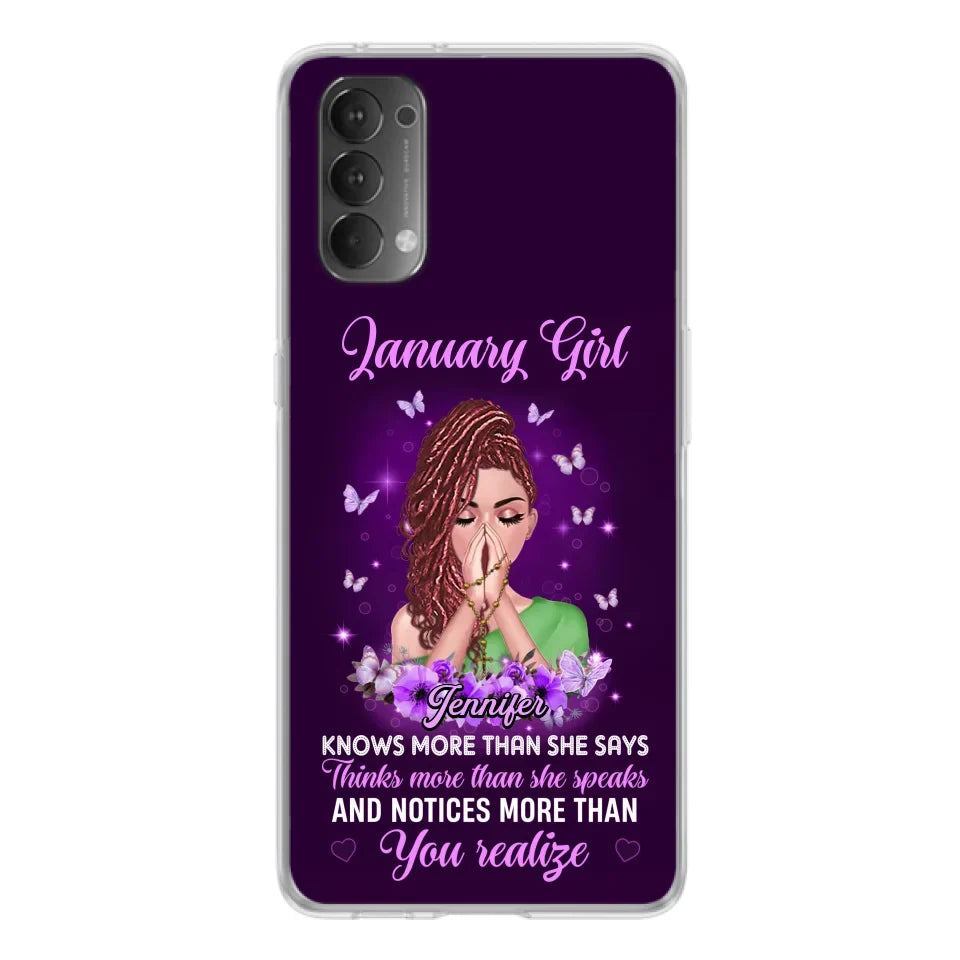 Custom Personalized Birthday Girl Phone Case - Gift Idea For Girl/ Friend/ Daughter - Knows More Than She Says - Case For Xiaomi/ Oppo/ Huawei