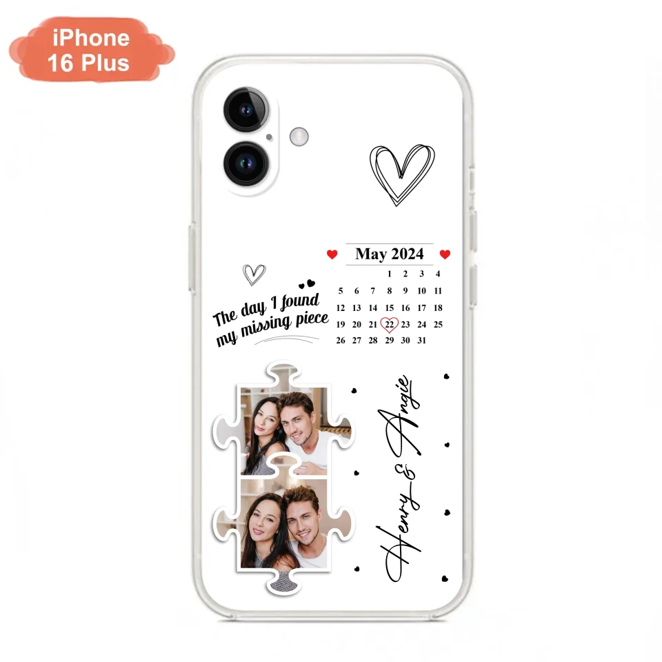 Custom Personalized Couple Phone Case For iPhone/ Samsung - Anniversary Gift For Couple - Upload Photos - The Day I Found My Missing Piece