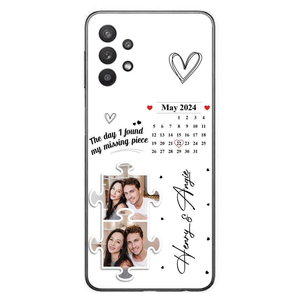 Custom Personalized Couple Phone Case For iPhone/ Samsung - Anniversary Gift For Couple - Upload Photos - The Day I Found My Missing Piece