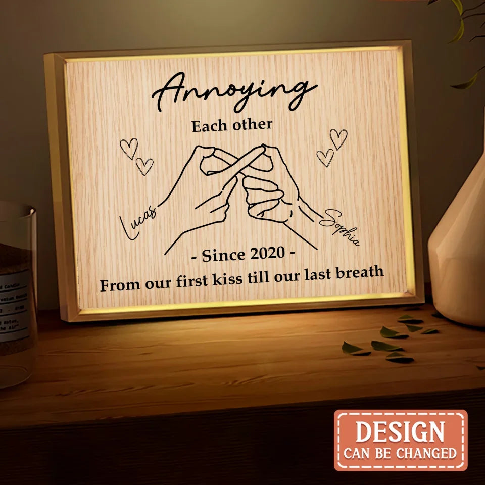 Personalized Couple Lighting Frame Canvas - Gift Idea For Couple/Anniversary - Annoying Each Other Since
