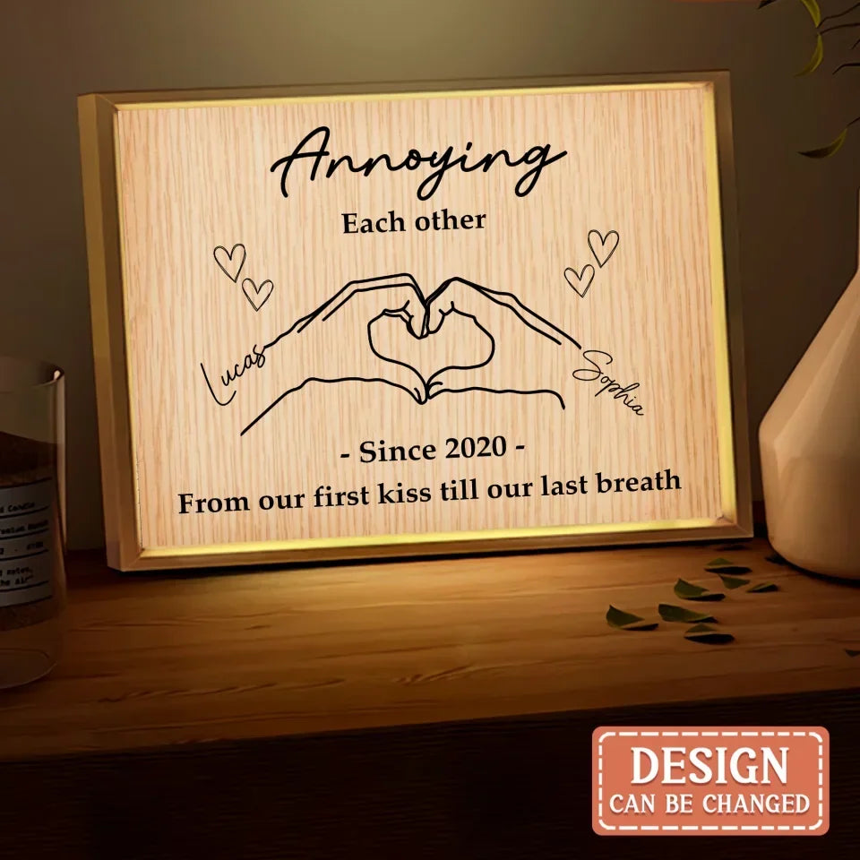 Personalized Couple Lighting Frame Canvas - Gift Idea For Couple/Anniversary - From Our First Kiss Till Our Last Breath