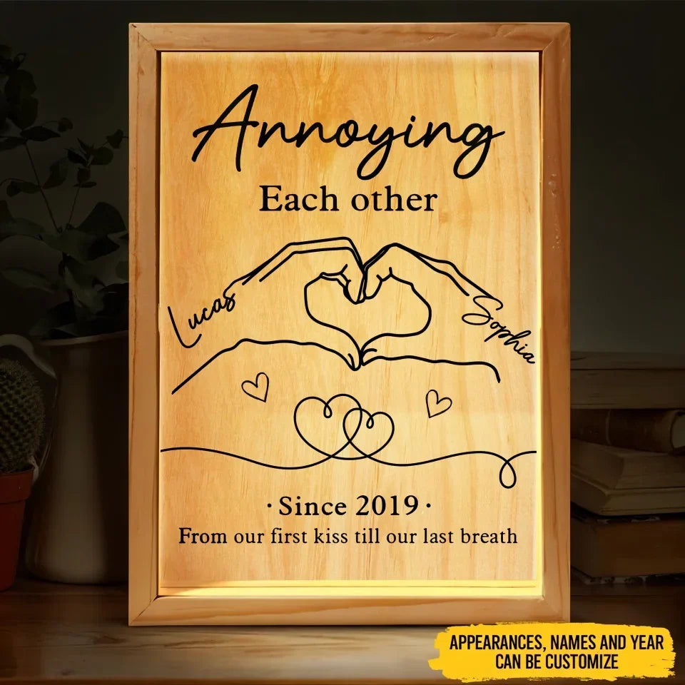Custom Personalized Couple Lighting Frame Canvas - Gift Idea For Couple/ Anniversary - Annoying Each Other