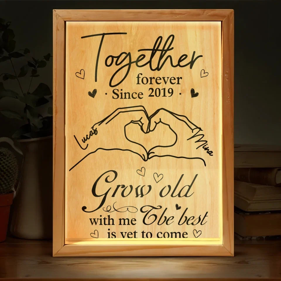 Personalized Couple Lighting Frame Canvas - Gift Idea For Couple/Anniversary - Together Forever