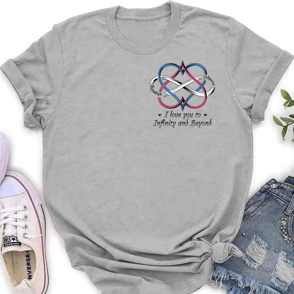 Personalized Couple T-shirt/Hoodie - Gift Idea For Couple - I Love You To Infinity And Beyond