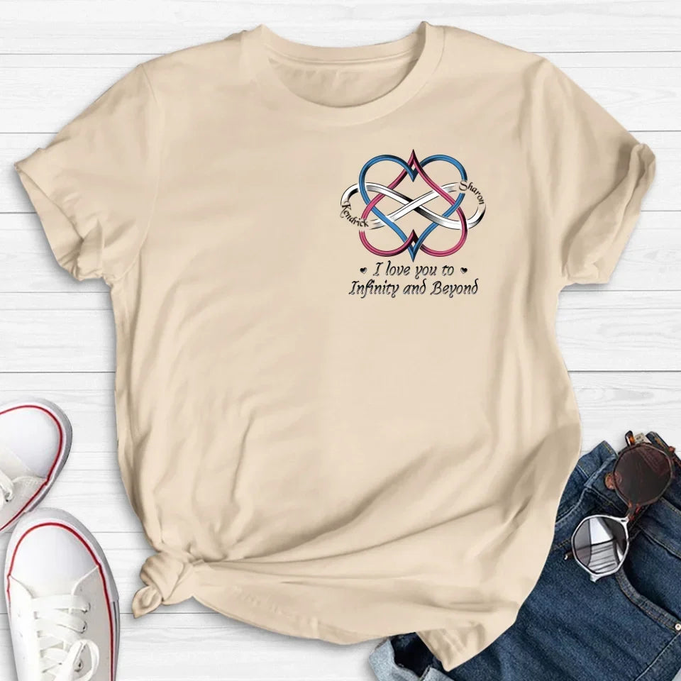Personalized Couple T-shirt/Hoodie - Gift Idea For Couple - I Love You To Infinity And Beyond
