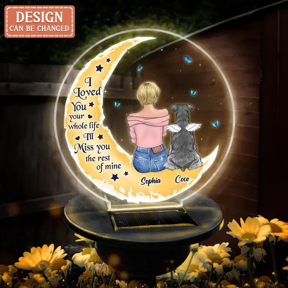 Personalized Memorial Pet Solar Light - Gift Idea For Dog/Cat/Rabbit Lover - I Love You To The Moon & Back