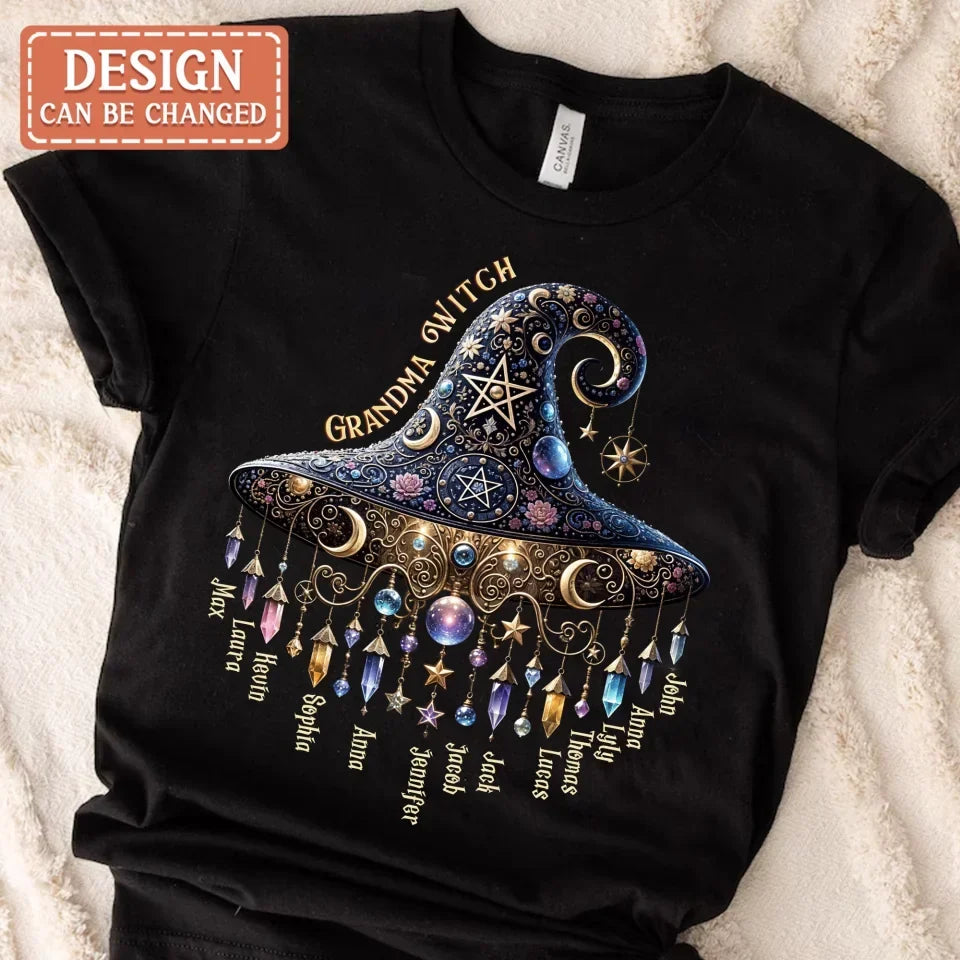 Personalized Grandma Witch T-shirt/Long Sleeve/Sweatshirt/Hoodie - Gift Idea For Grandma - Up to 13 Kids