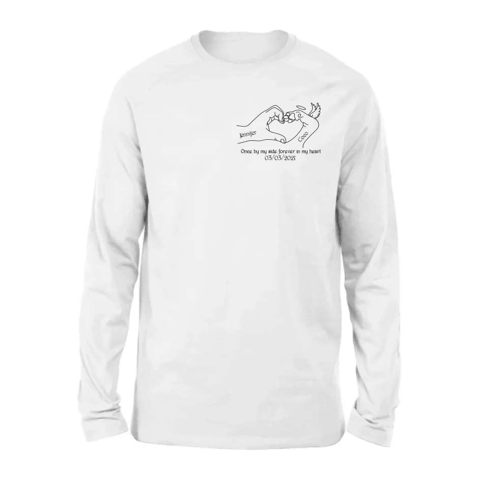 Personalized Memorial Dog T-shirt/Sweatshirt/Hoodie - Memorial Gift Idea For Dog Lover - Once By Me Side Forever In My Heart