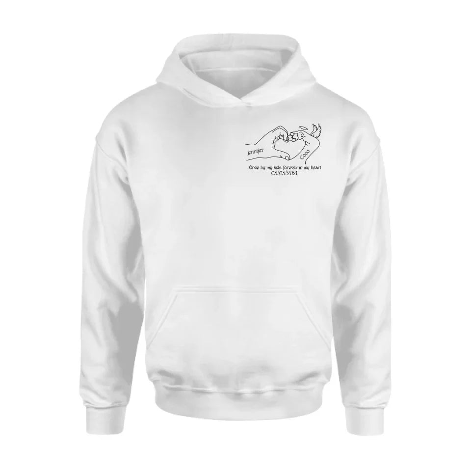 Personalized Memorial Dog T-shirt/Sweatshirt/Hoodie - Memorial Gift Idea For Dog Lover - Once By Me Side Forever In My Heart