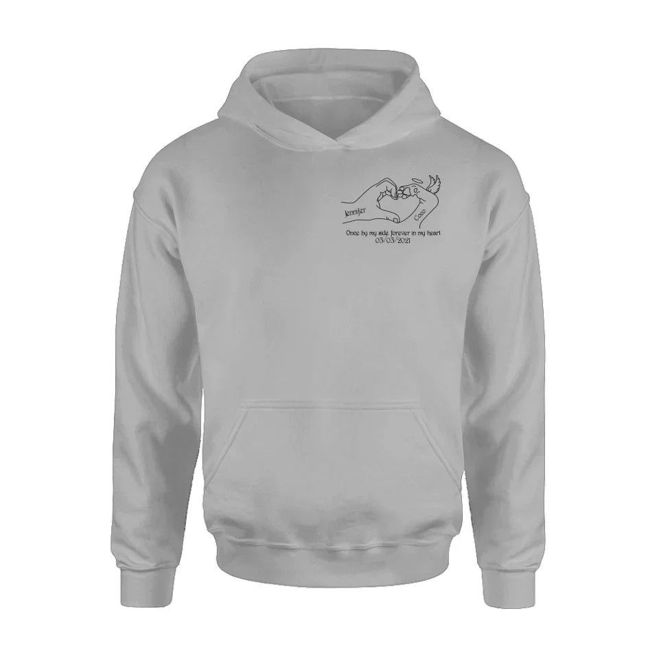 Personalized Memorial Dog T-shirt/Sweatshirt/Hoodie - Memorial Gift Idea For Dog Lover - Once By Me Side Forever In My Heart