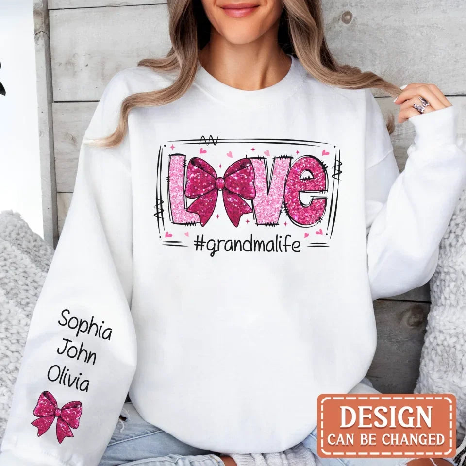 Personalized Grandma AOP Sweater - Gift To Grandma/Mom - Up to 10 Kids - Love Grandma Life