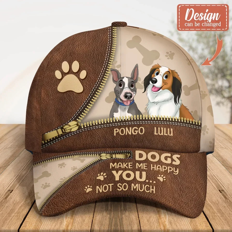 Personalized Dog Mom Classic Cap - Gift Idea for for Dog Lovers - Dogs Make Me Happy