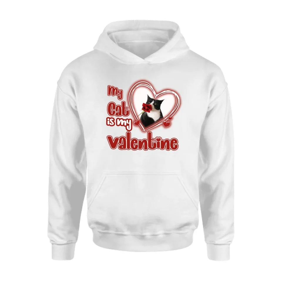 Personalized Photo Pet T-Shirt/Hoodie/Sweatshirt -   My Cat/Dog Is My Valentine