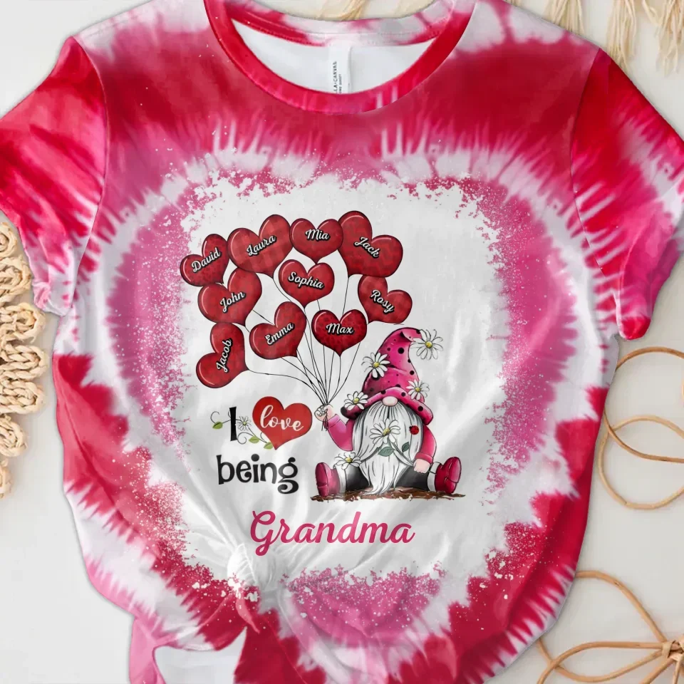 Personalized Grandma AOP T-shirt - Gift Idea For Grandma with up to 10 Kids - I Love Being Grandma