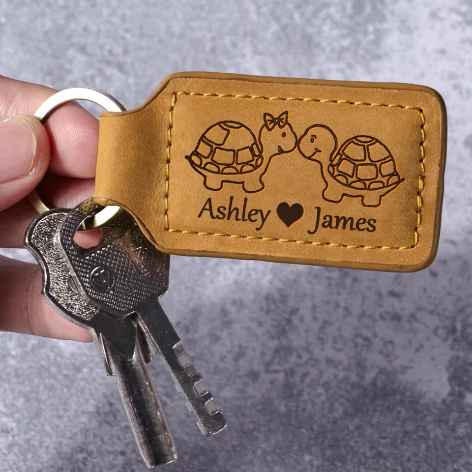Personalized Couple Leather Keychain - Gift Idea For Couple/Husband & Wife