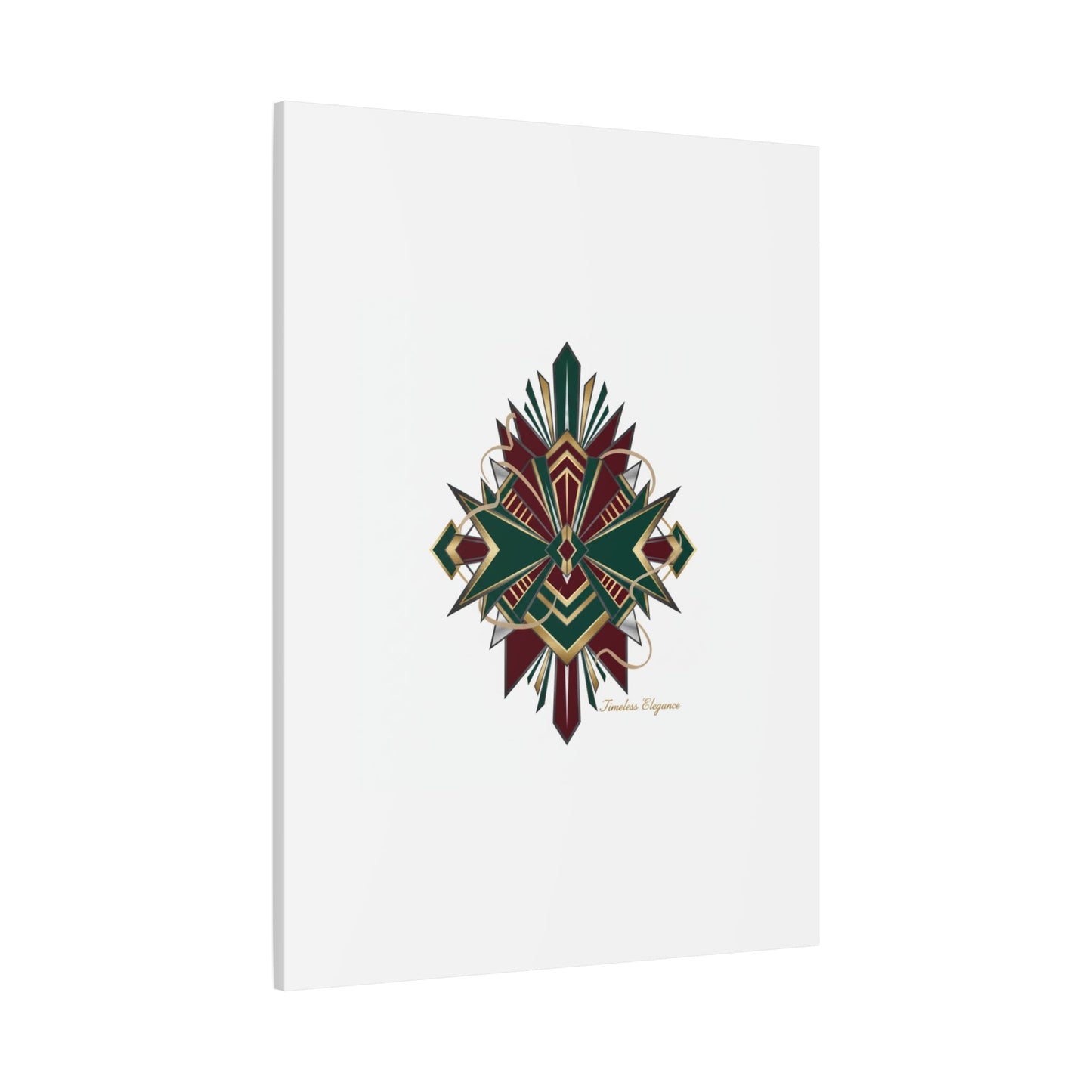 Art Deco geometric brass print Canvas | Neo-Deco chrome & gold fan motif