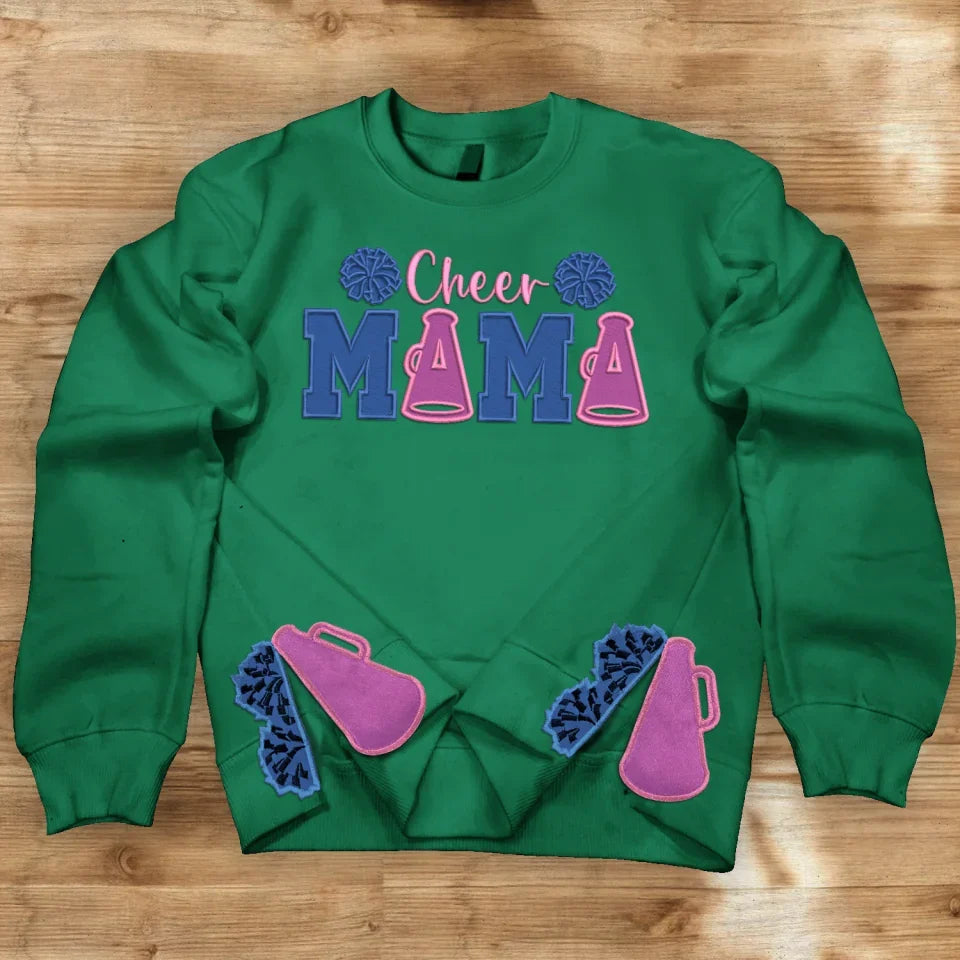 Cheer Mama Side Bow Embroidered Sweatshirt - Gift Idea For Mother's Day