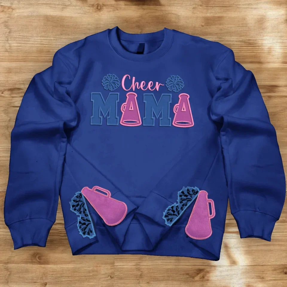 Cheer Mama Side Bow Embroidered Sweatshirt - Gift Idea For Mother's Day