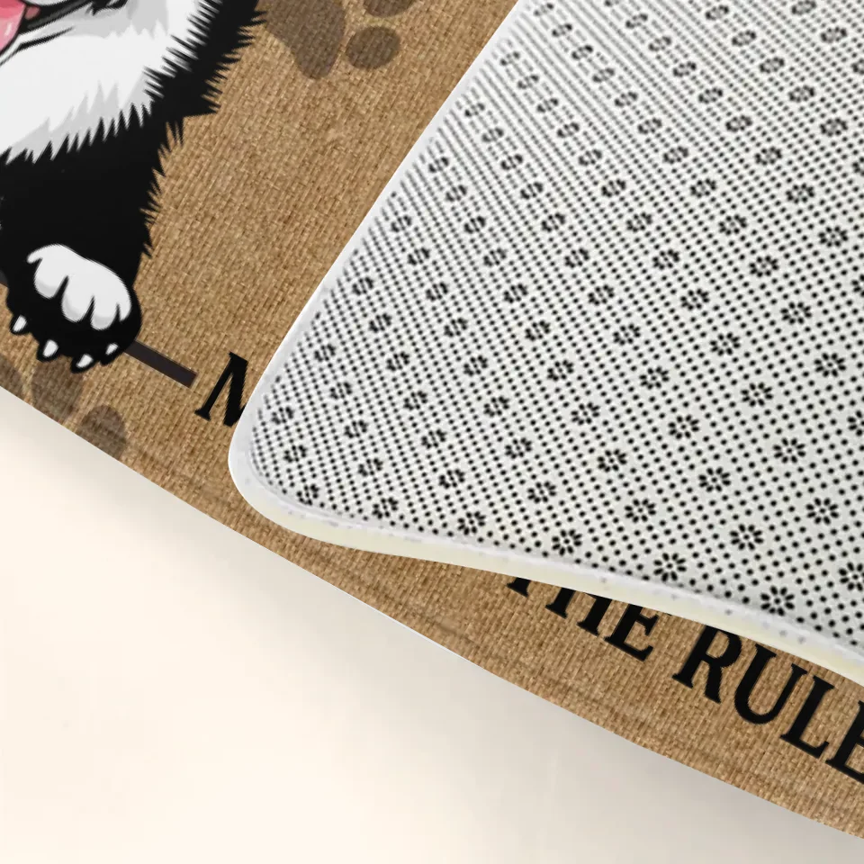 Personalized Dog Doormat - Gift Idea For Dog Lover - Dog Makes The Rules