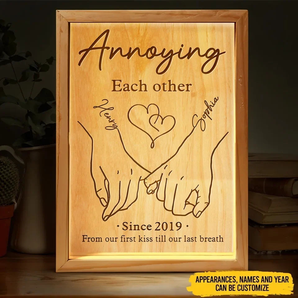 Personalized Couple Frame Light Box - Valentines Gift Idea For Couple - From Our First Kiss Till Our Last Breath