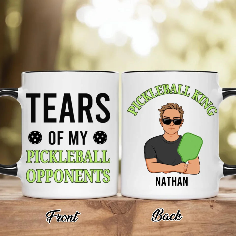 Personalized Pickleball Accent Mug - Gift Idea For Pickleball Lover - Tears Of My Pickleball Opponents