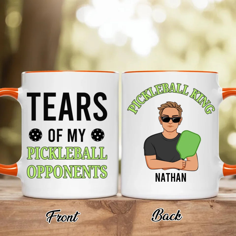 Personalized Pickleball Accent Mug - Gift Idea For Pickleball Lover - Tears Of My Pickleball Opponents