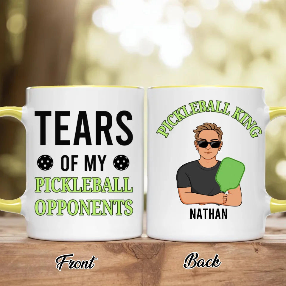 Personalized Pickleball Accent Mug - Gift Idea For Pickleball Lover - Tears Of My Pickleball Opponents