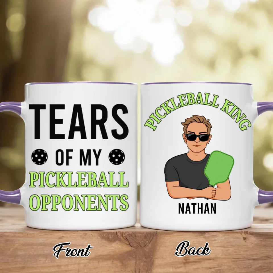 Personalized Pickleball Accent Mug - Gift Idea For Pickleball Lover - Tears Of My Pickleball Opponents