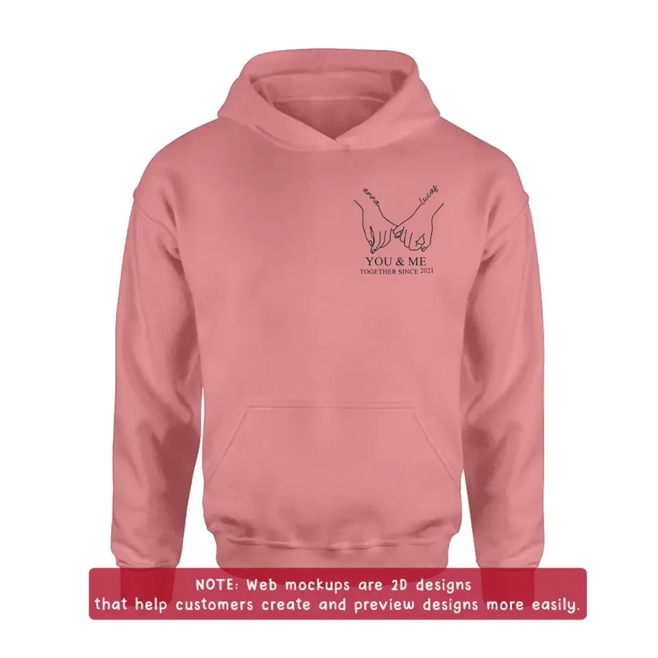 Personalized Couple Embroidered T-shirt/Sweater/Hoodie - You & Me Together Since