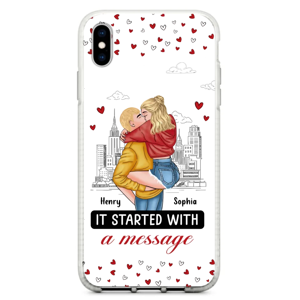 Custom Personalized Couple Phone Case For iPhone/ Samsung - Gift Idea For Couple - It Started With A Message