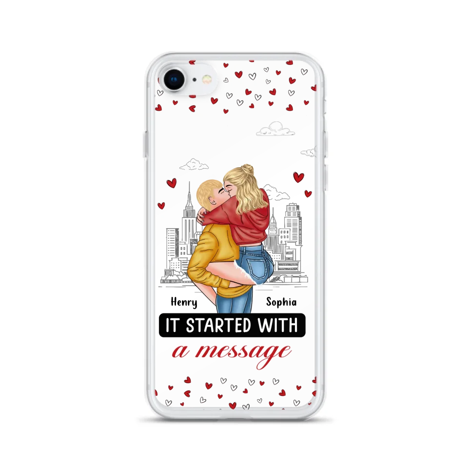 Custom Personalized Couple Phone Case For iPhone/ Samsung - Gift Idea For Couple - It Started With A Message