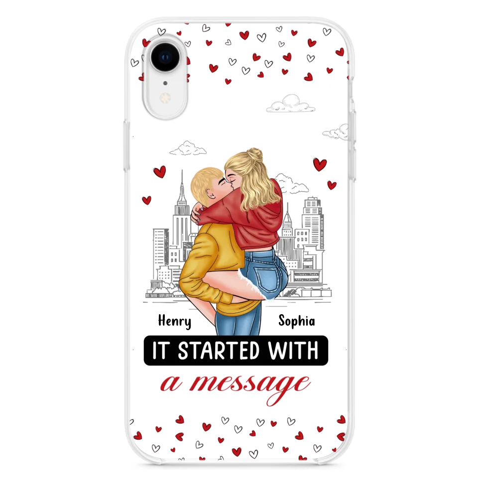 Custom Personalized Couple Phone Case For iPhone/ Samsung - Gift Idea For Couple - It Started With A Message