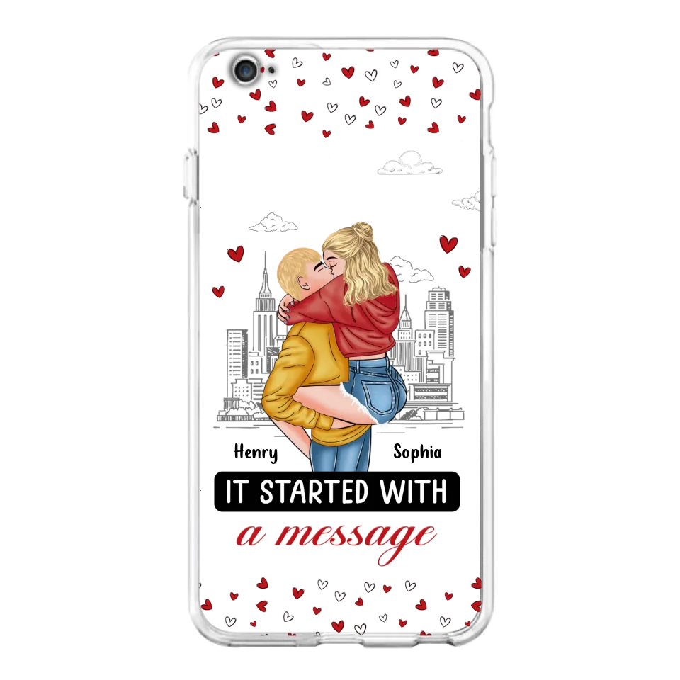 Custom Personalized Couple Phone Case For iPhone/ Samsung - Gift Idea For Couple - It Started With A Message