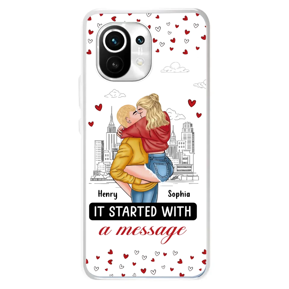 Custom Personalized Couple Phone Case For Xiaomi/ Oppo/ Huawei - Gift Idea For Couple - It Started With A Message