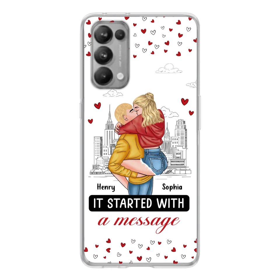 Custom Personalized Couple Phone Case For Xiaomi/ Oppo/ Huawei - Gift Idea For Couple - It Started With A Message