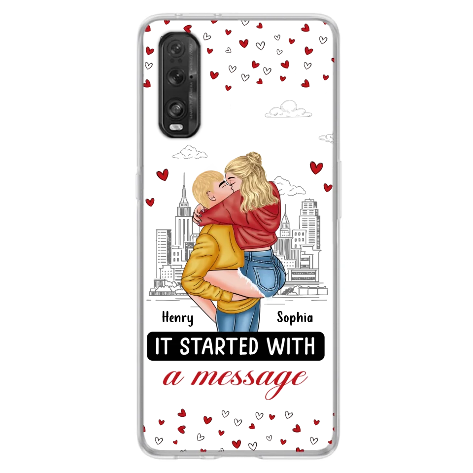 Custom Personalized Couple Phone Case For Xiaomi/ Oppo/ Huawei - Gift Idea For Couple - It Started With A Message