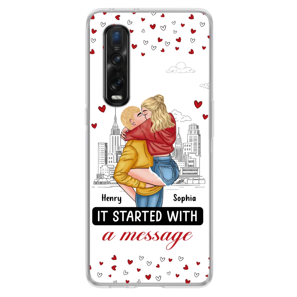 Custom Personalized Couple Phone Case For Xiaomi/ Oppo/ Huawei - Gift Idea For Couple - It Started With A Message