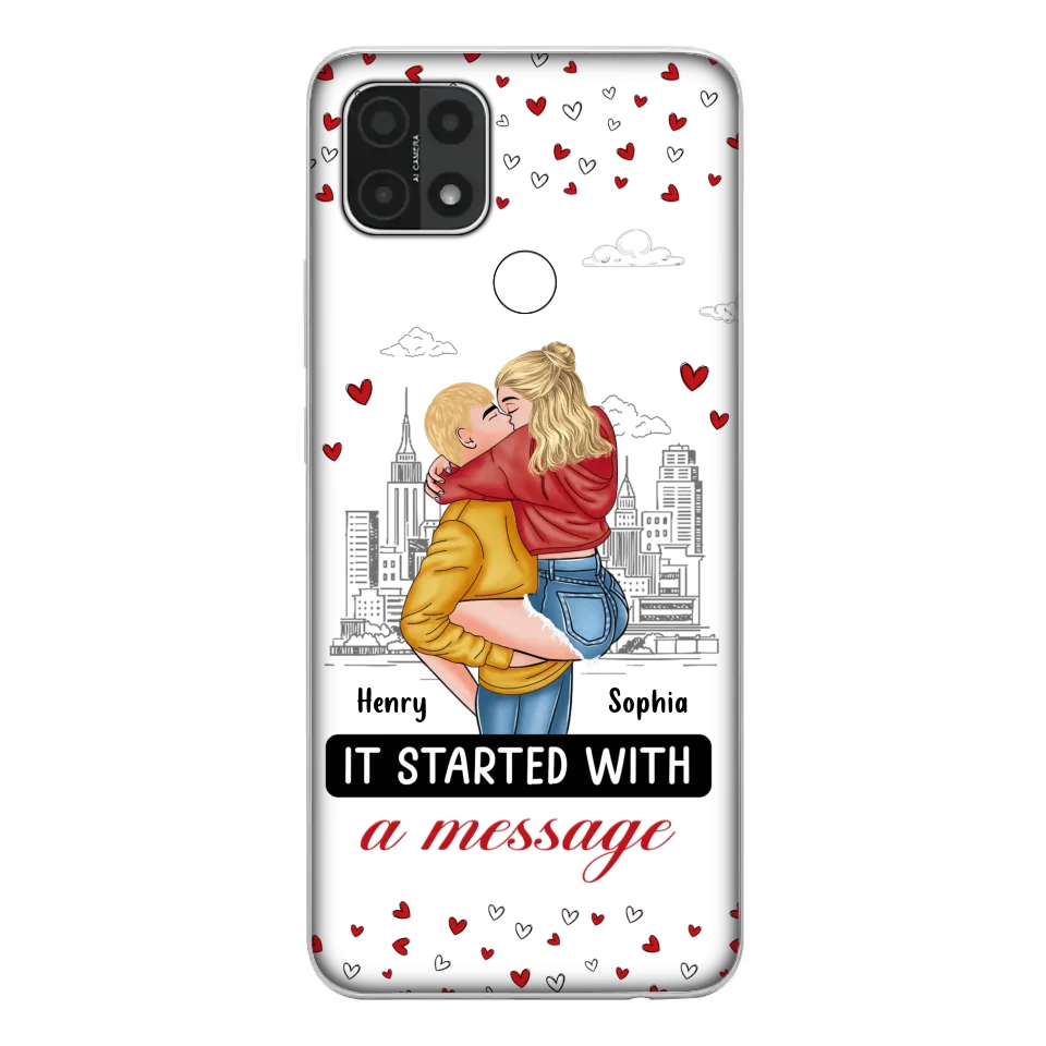 Custom Personalized Couple Phone Case For Xiaomi/ Oppo/ Huawei - Gift Idea For Couple - It Started With A Message
